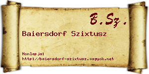 Baiersdorf Szixtusz névjegykártya